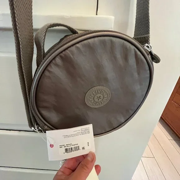 Kipling Metallic Bronze Round Crossbody with Plush Monkey Charm - Picture 4 of 6